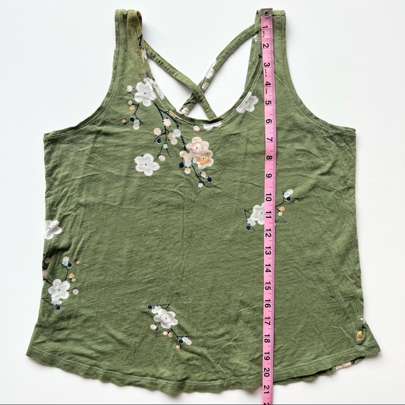 Loft Outlet Green and Multicolor Floral Tank Top, Extra Small Petite - Picture 3 of 7